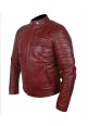 Men's Maroon Biker Jacket